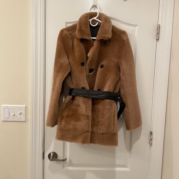 Brand New Maje Reversible Shearling Coat - Picture 2 of 4